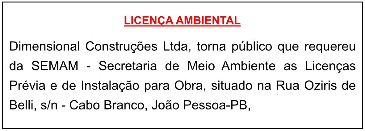 Dimensional Construções Ltda – Licença Ambiental