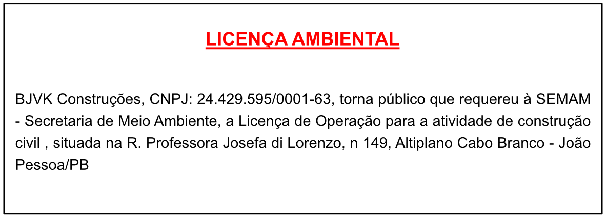 BJVK Construções – Licença Ambiental
