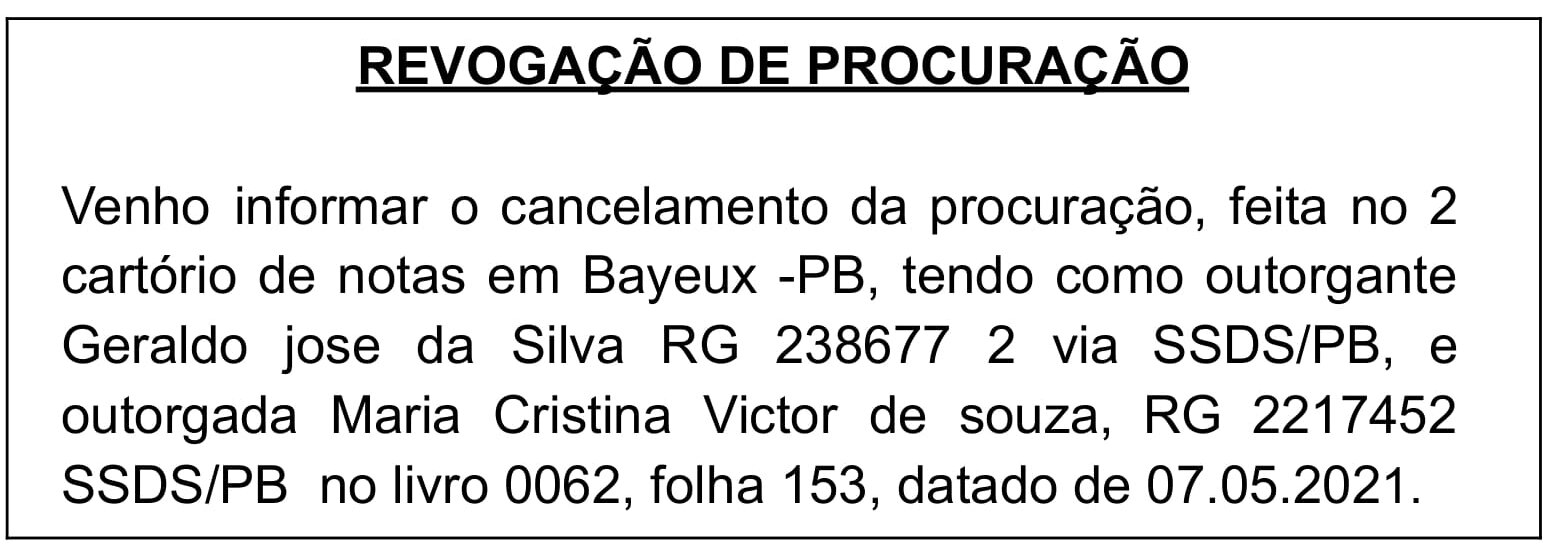 REVOGAÇÃO DE PROCURAÇÃO