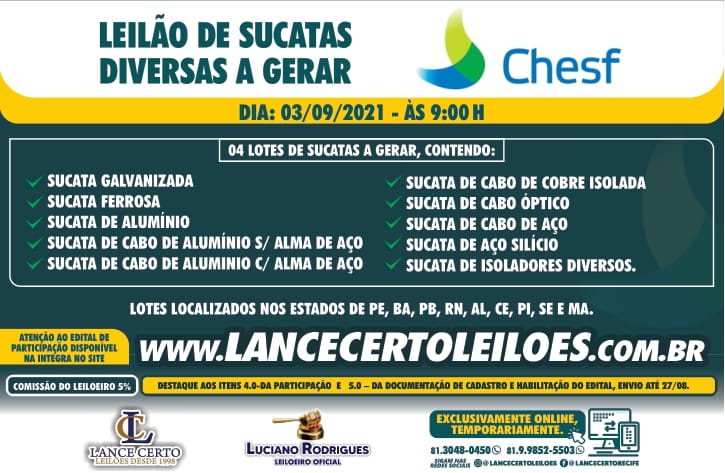 Leilão de Sucatas Diversas