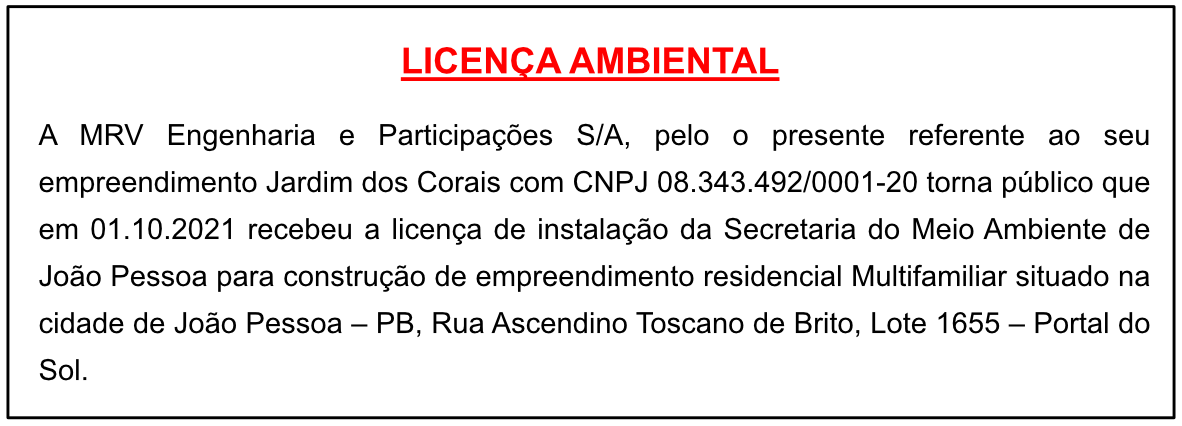 MRV Engenharia e Participações S/A – Licença Ambiental