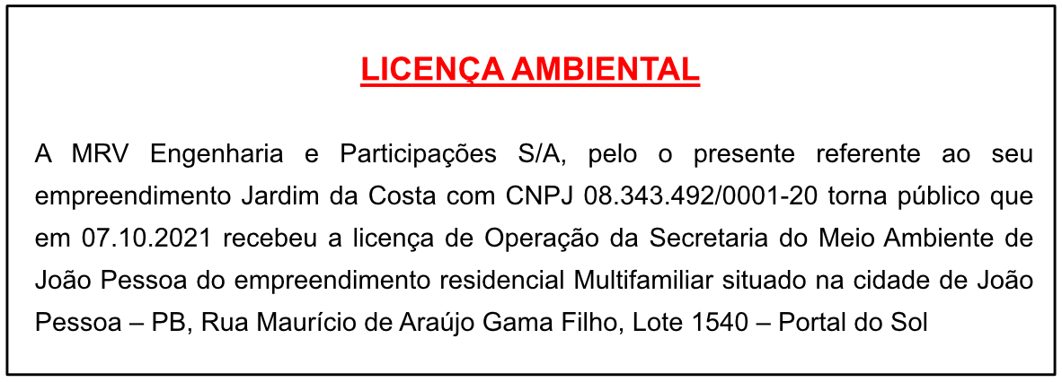 MRV Engenharia e Participações S/A – Licença Ambiental