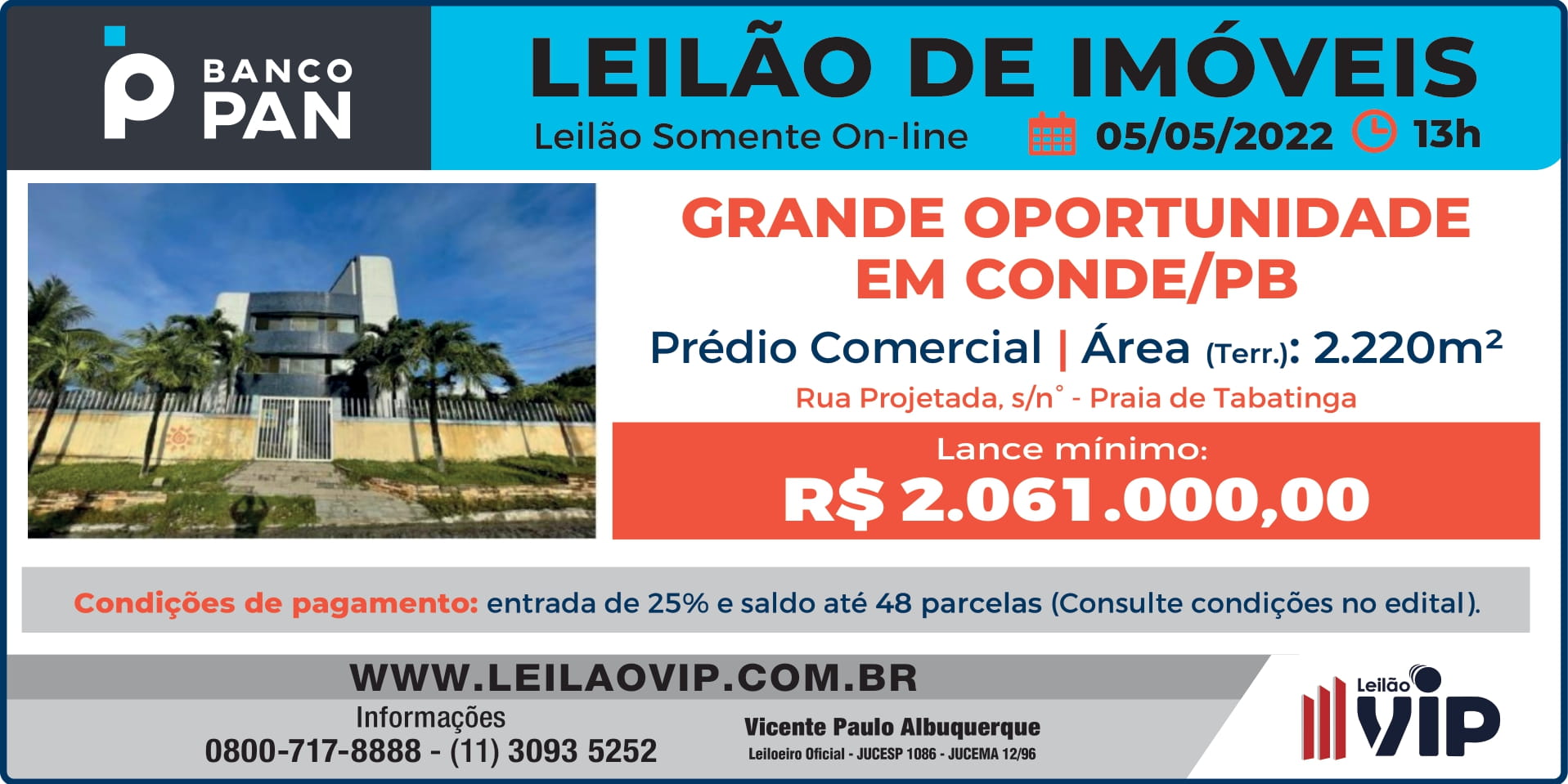 LEILÃO BANCO PAN – LEILÃO ON-LINE