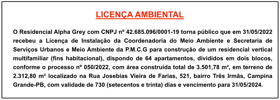Residencial Alpha Grey – Licença Ambiental