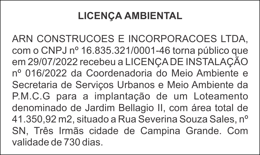 ARN CONSTRUCOES E INCORPORACOES LTDA –