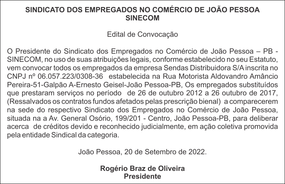 SINECOM  – Edital de Convocação