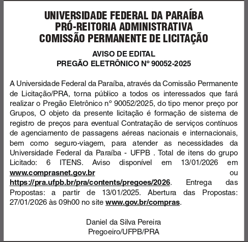 UNIVERSIDADE FEDERAL DA PARAIBA – PE 90052_2025