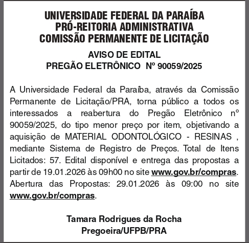 UNIVERSIDADE FEDERAL DA PARAIBA – PE 90059_2025
