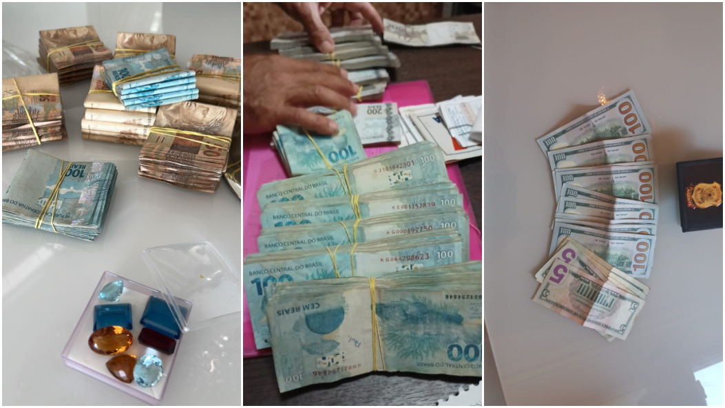 Quantias em Real e Dólar foram apreendidas (Foto: Divulgação/Polícia Federal)