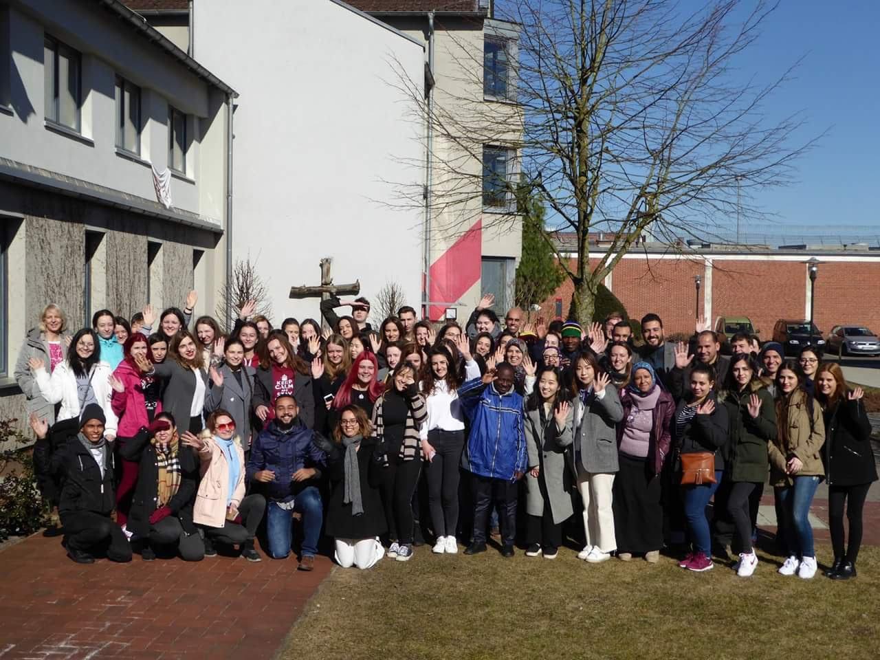 Welton com um grupo de intercambistas na Universität Vechta, parceira da UFPB. Ele é a quarta pessoa da esquerda para direita, na fileira inferior.