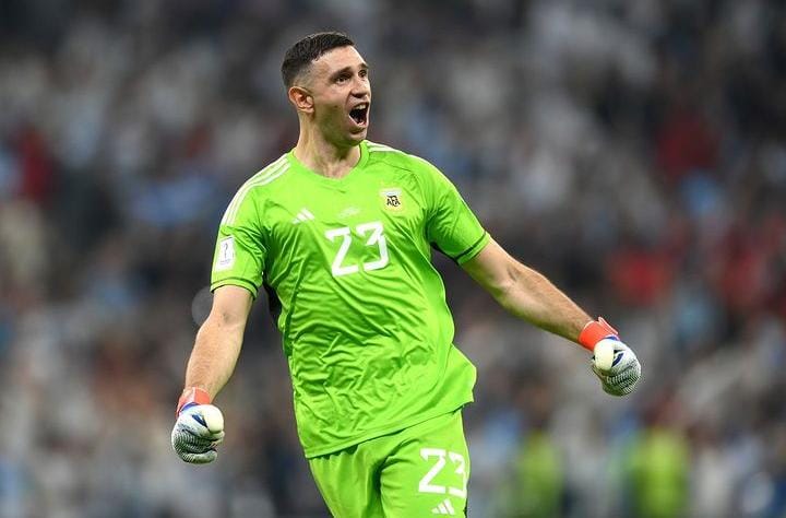 Emiliano Martínez, goleiro da Argentina, na final da Copa do Mundo