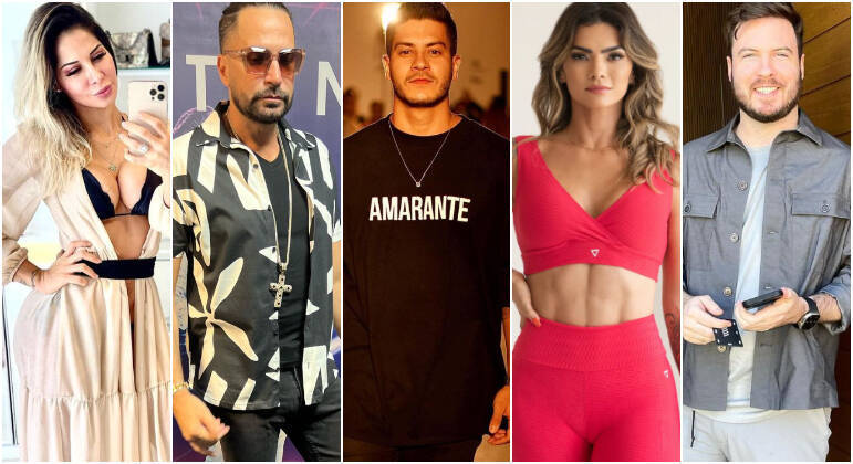 Da esquerda para a direita: Maíra Cardi, Latino, Arthur Aguiar, Kelly Key e Thiago Nigro