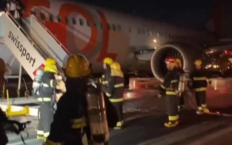 Avião da Gol colide com viatura de serviço no aeroporto do Galeão (RJ)