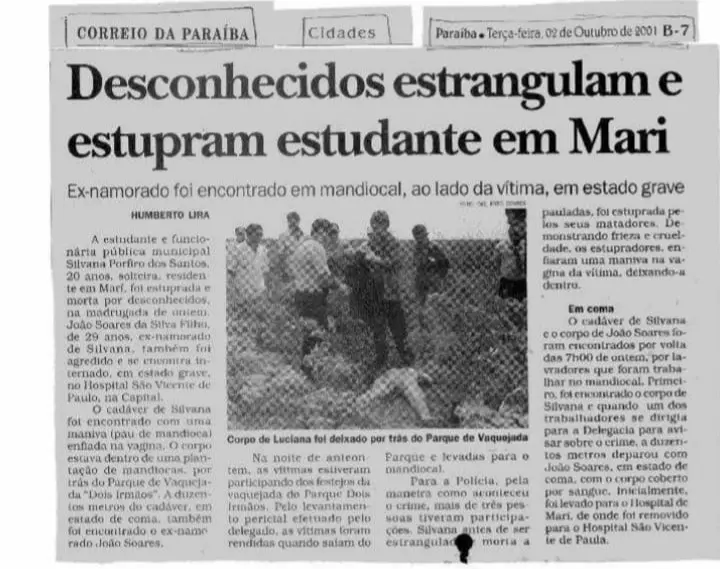 Feminicídio cometido no ano de 2001, em Mari