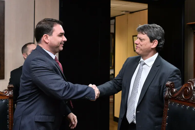 Flávio Bolsonaro e Tarcísio Freitas