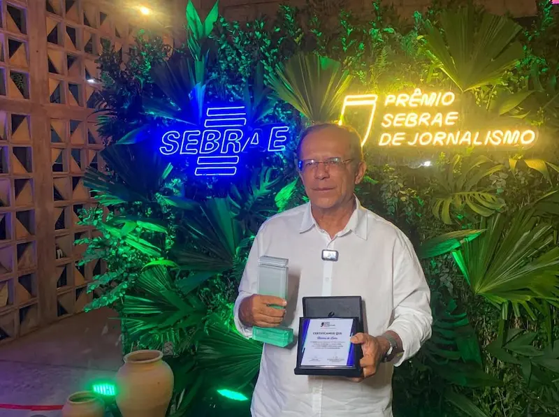 Hermes de Luna vence Prêmio Sebrae de Jornalismo 2025, categoria vídeo