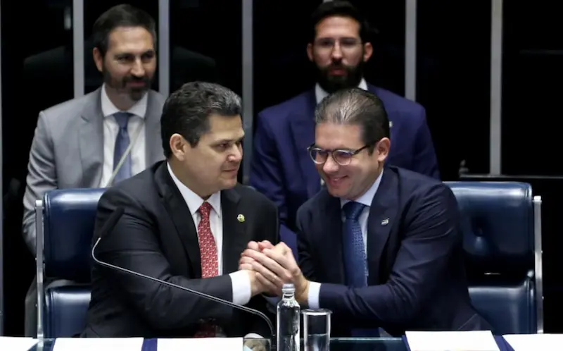 Davi Alcolumbre e Hugo Motta