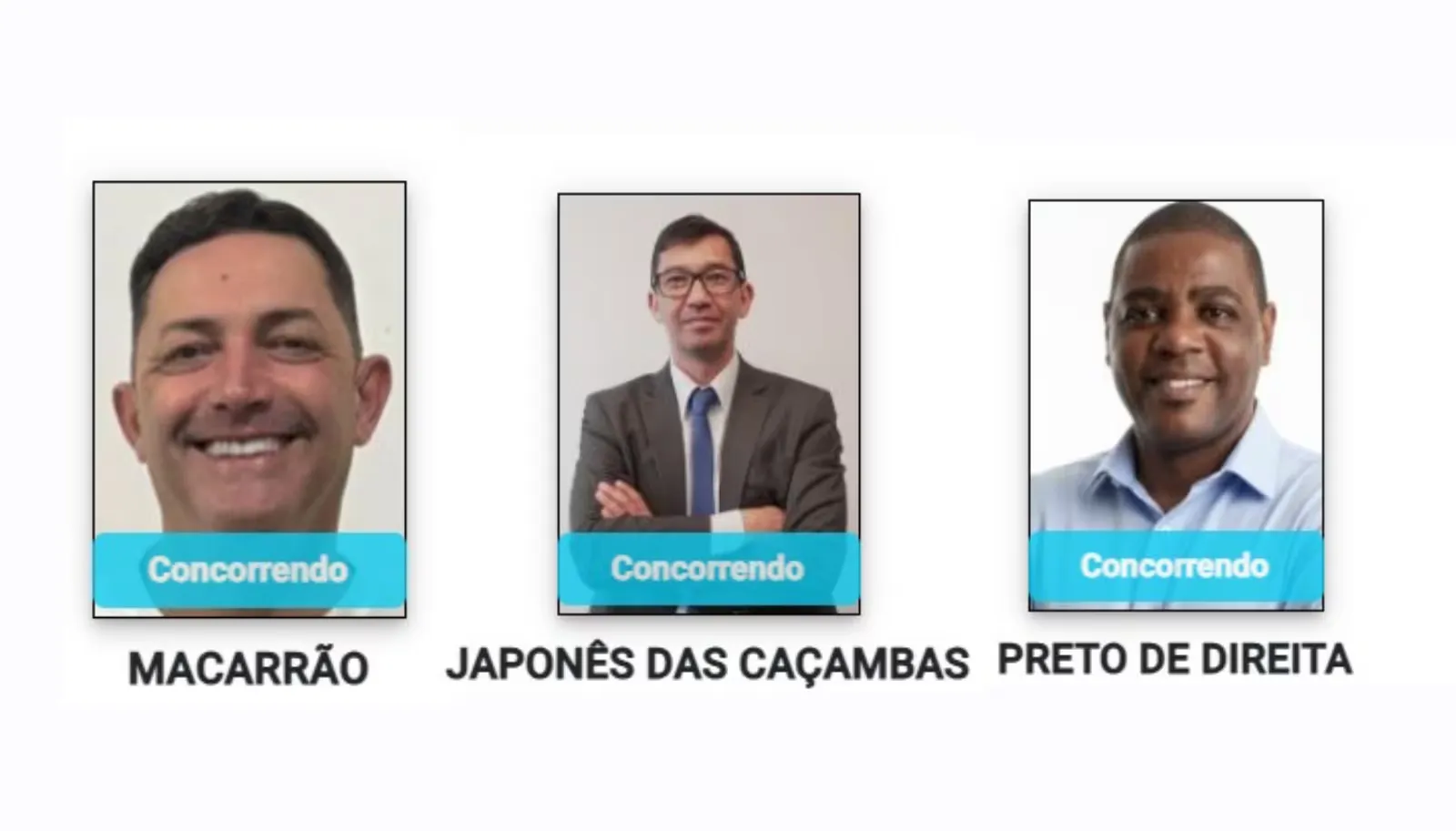 Capitão Maradona, Plínio Trump e Macarrão: conheça os nomes de candidatos mais curiosos