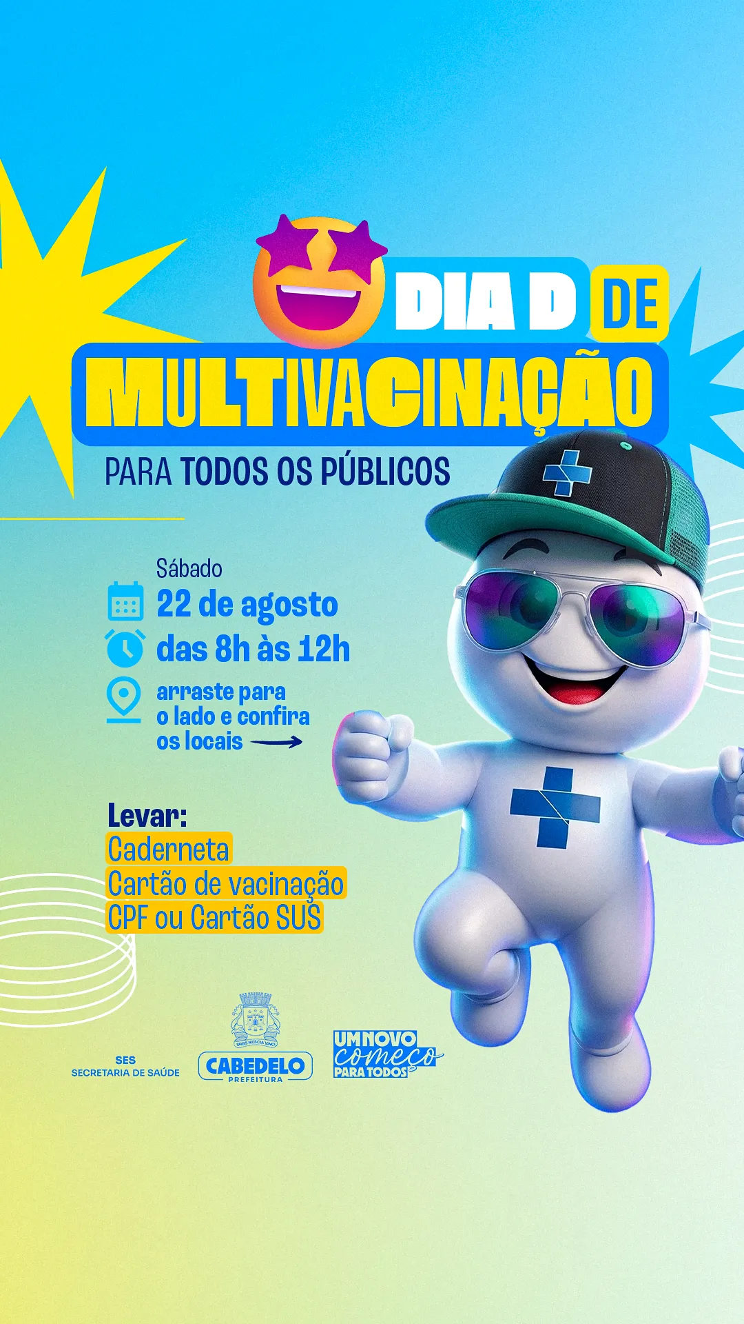 NESTE SÁBADO Cabedelo mobiliza unidades de saúde para atualizar cadernetas de vacinação