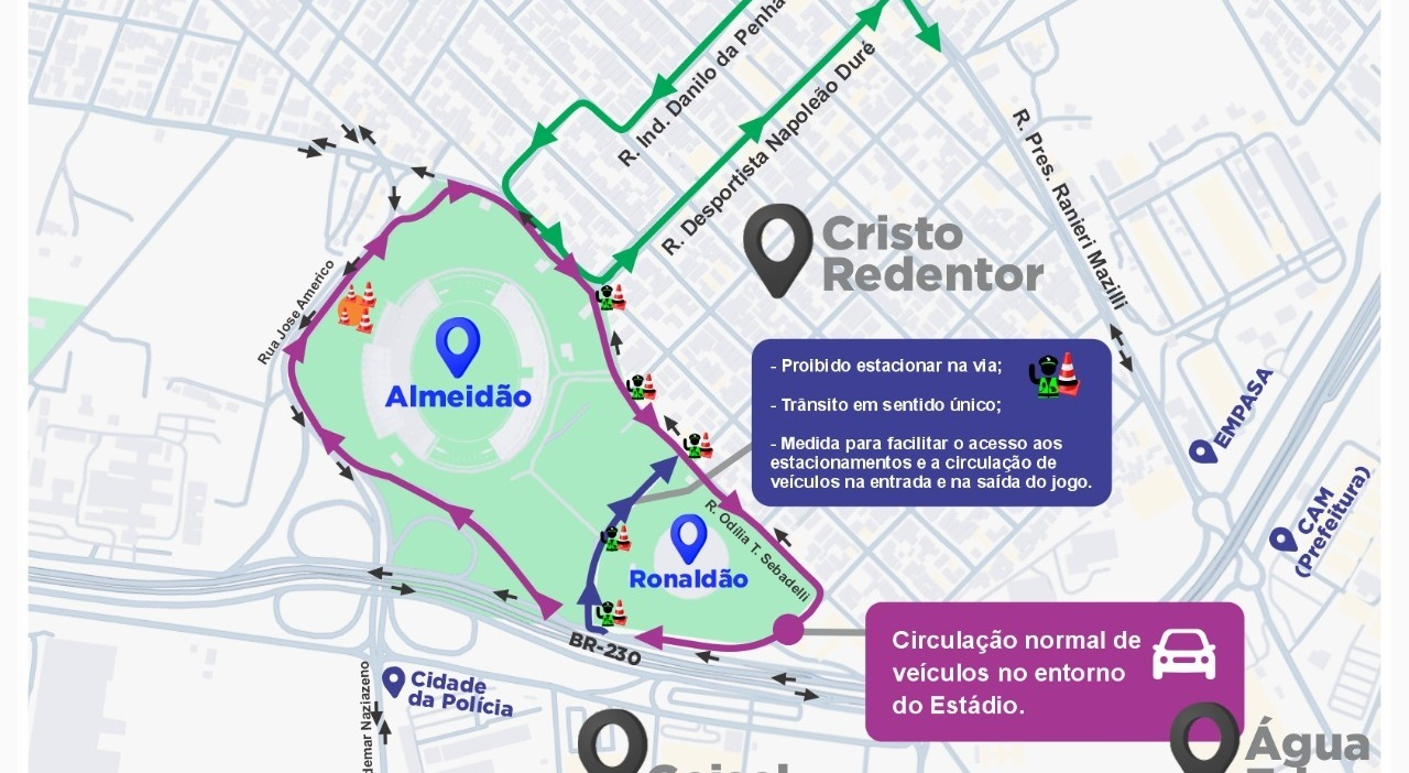 Semob-JP monta operação especial de trânsito para Botafogo-PB e Santa Cruz no Almeidão