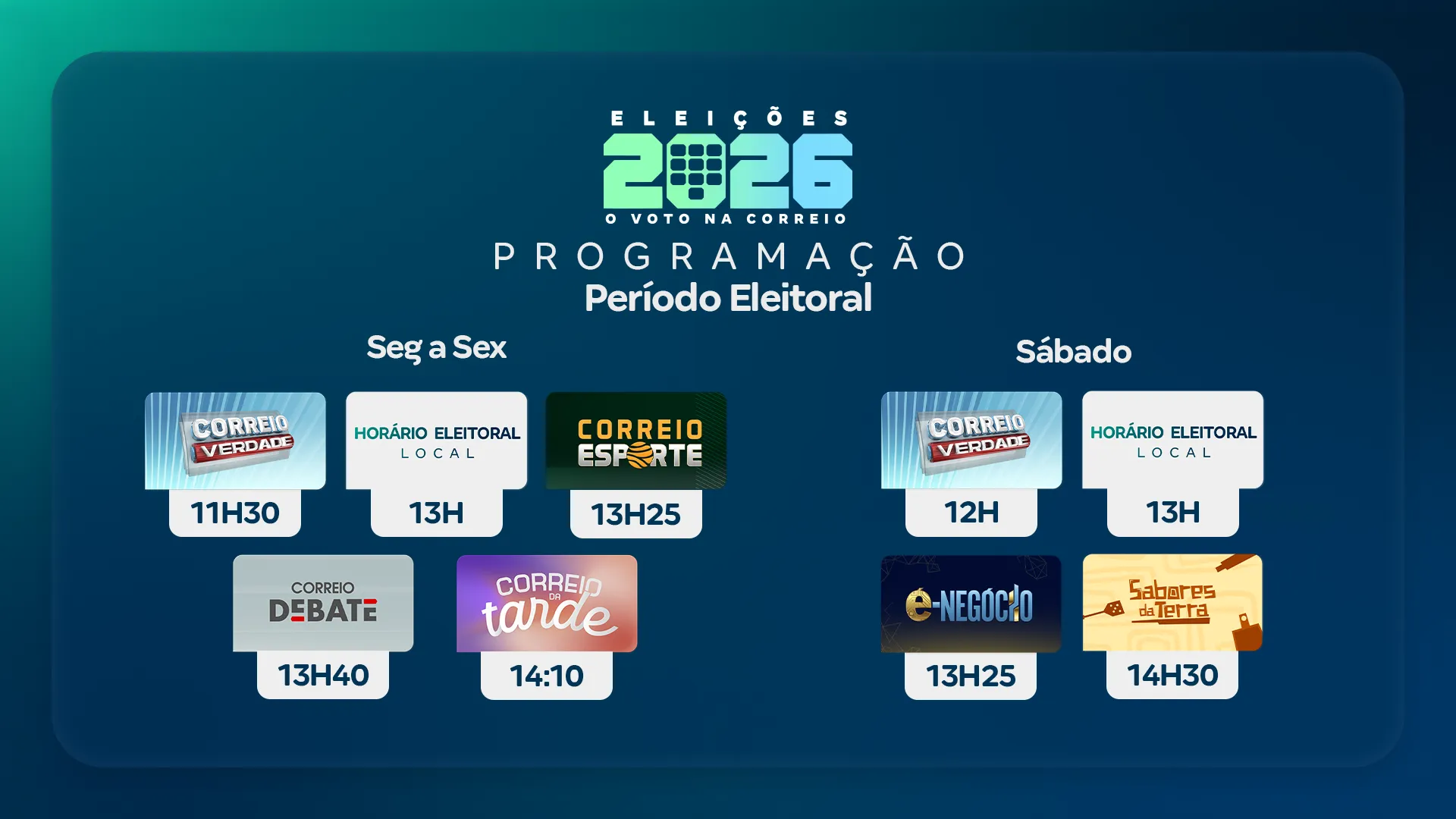 TV Correio ajusta programação durante período eleitoral