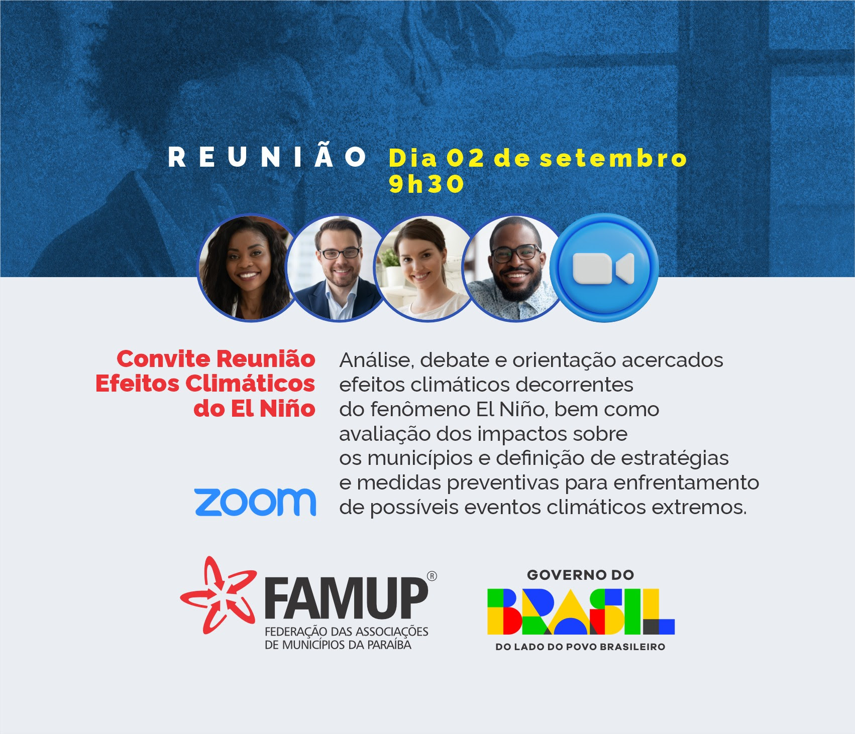 Famup e Governo Federal convidam prefeitos para reunião virtual sobre os efeitos do El Niño e os desafios para a gestão municipal