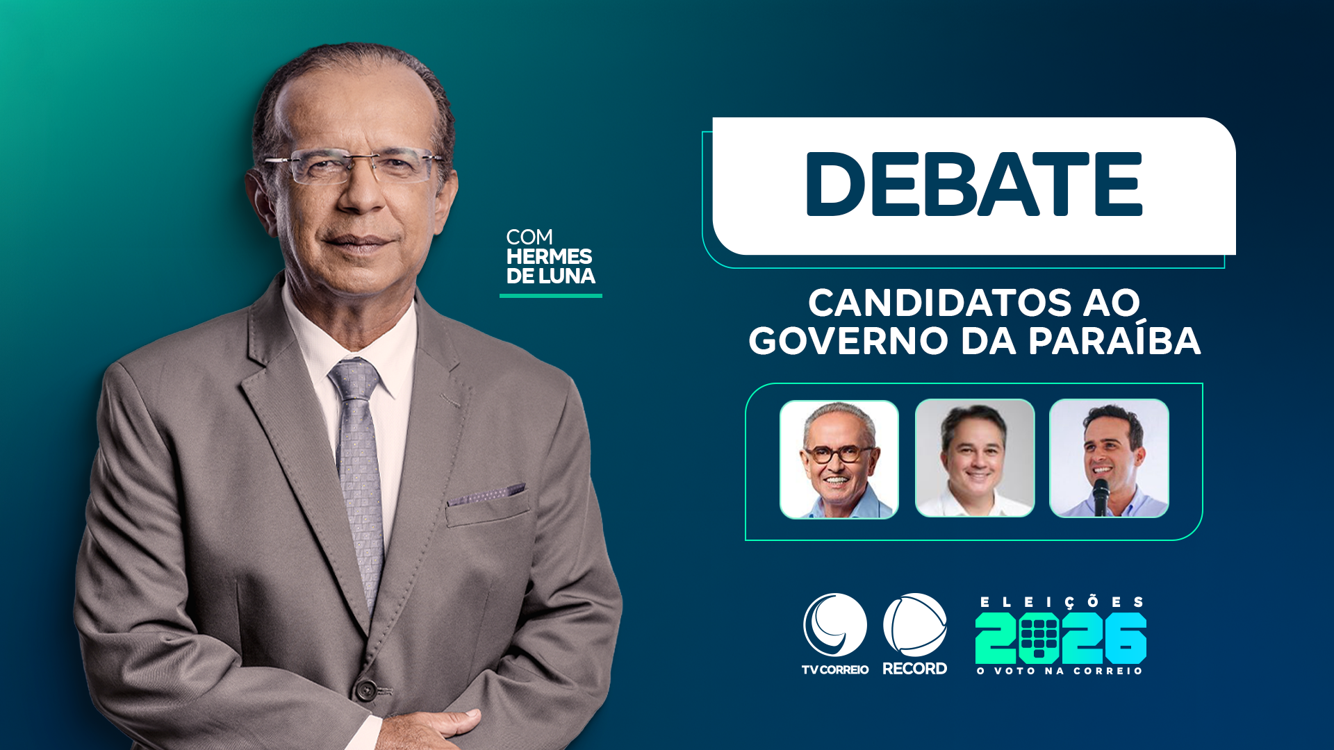 TV Correio promove grande debate ao Governo da Paraíba nesta quinta-feira
