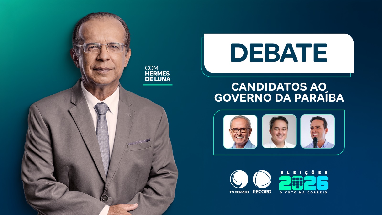 TV Correio realiza debate com candidatos ao Governo da Paraíba nesta quinta-feira