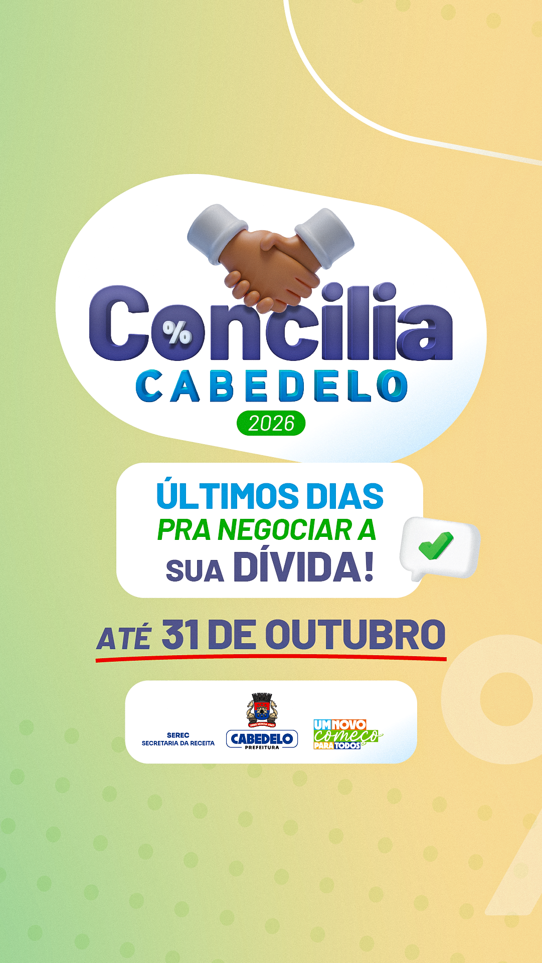Cabedelo prorroga prazo de adesão ao Concilia Cabedelo até 31 de outubro