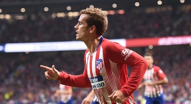 Griezmann comemora gol pelo Atlético de Madrid